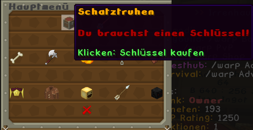 Cosmetische Gegenstände freischalten Beispiel Screenshot