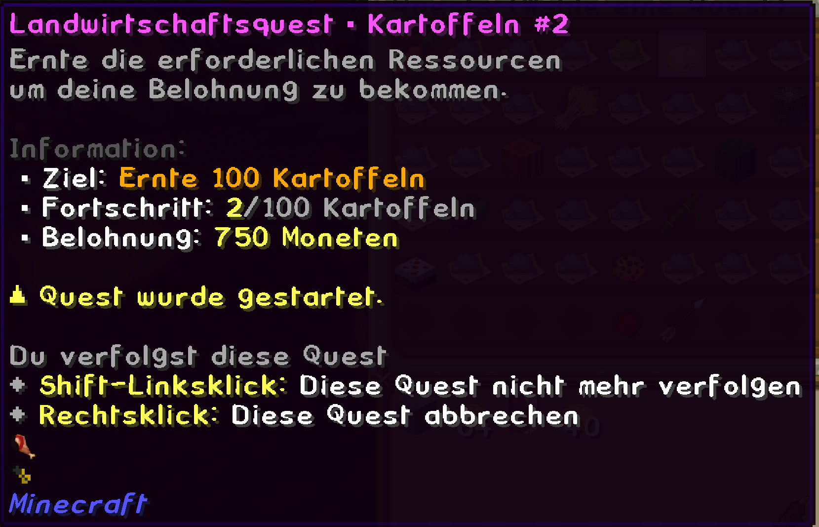 Quest Status Beispiel Screenshot